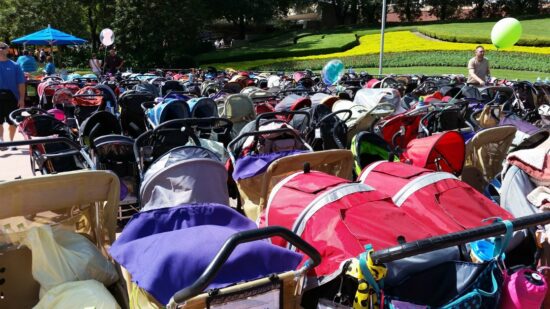 DIY Ways to make your strollers at Disney World easy to find in the stroller parking lots