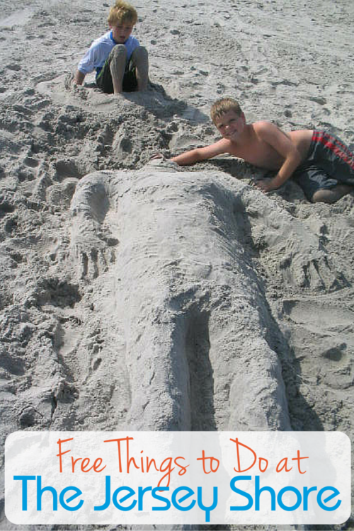 Make sandcastles on the beach at Wildwood - free at the Jersey Shore.