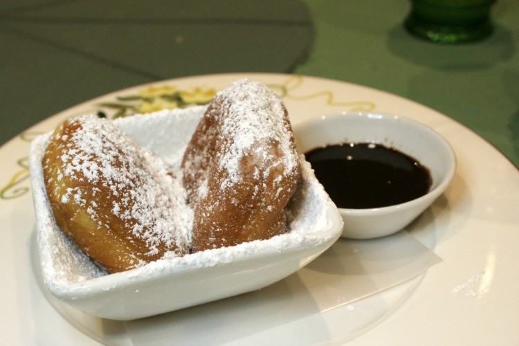 The beignets are one of the highlights at Tiana's Place on the Disney Wonder
