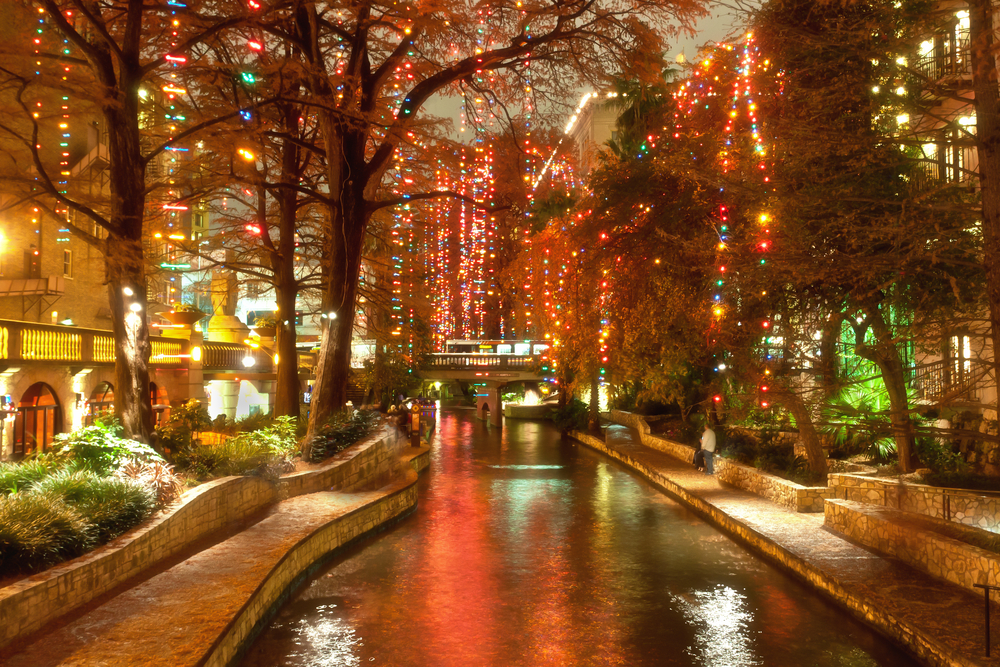 San Antonio Riverwalk at Christmas, one of the best vacations for teens