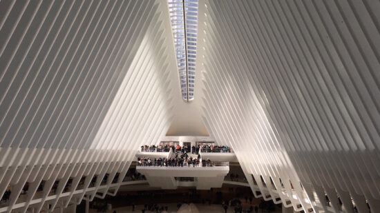 Breathtaking light and architecture as well as shopping and food are found in the World Trade Center Oculus.