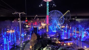Dazzling lights at Six Flags Holiday in the Park