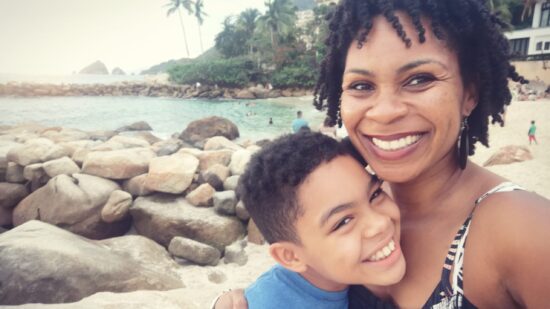 Single mom and child on a single mom vacation.